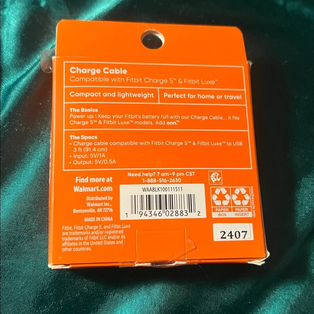 NWT ONN Charge Cable for Fitbit Inspire 2